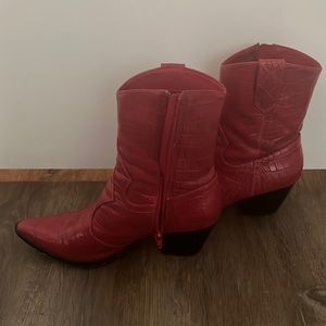 Free people red cowboy boots